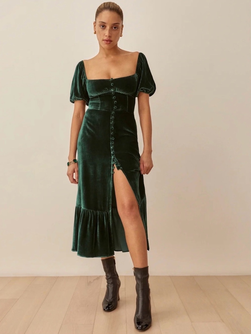 Reformation Leonie Velvet Dress